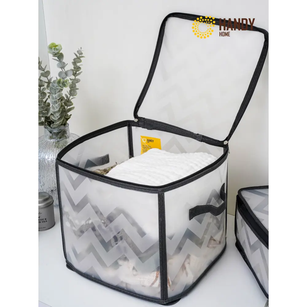 Фото 3 Короб Handy home Зигзаг 30x30x30 см полипропилен цвет серый Фото 3 Короб Handy home Зигзаг 30x30x30 см полипропилен цвет серый