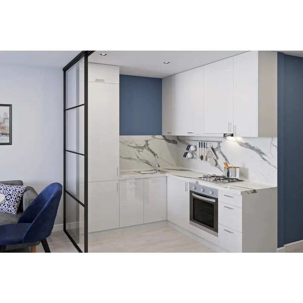 Фото 10 Фасад кухонного шкафа Аша 29.7x102.1 см KONSENSA ЛДСП цвет белый