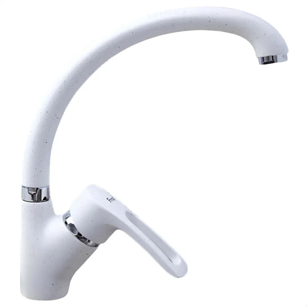 Фото Смеситель для кухни Frap 37827 поворотный излив 24.3 см цвет белый