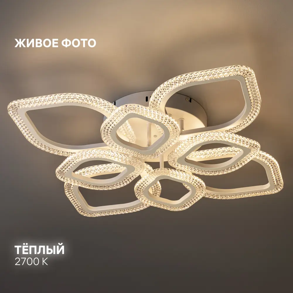 Фото 7 Люстра потолочная светодиодная Ritter Teramo с пультом управления 41 м² регулируемый цвет света RGB цвет белый Фото 7 Люстра потолочная светодиодная Ritter Teramo с пультом управления 41 м² регулируемый цвет света RGB цвет белый