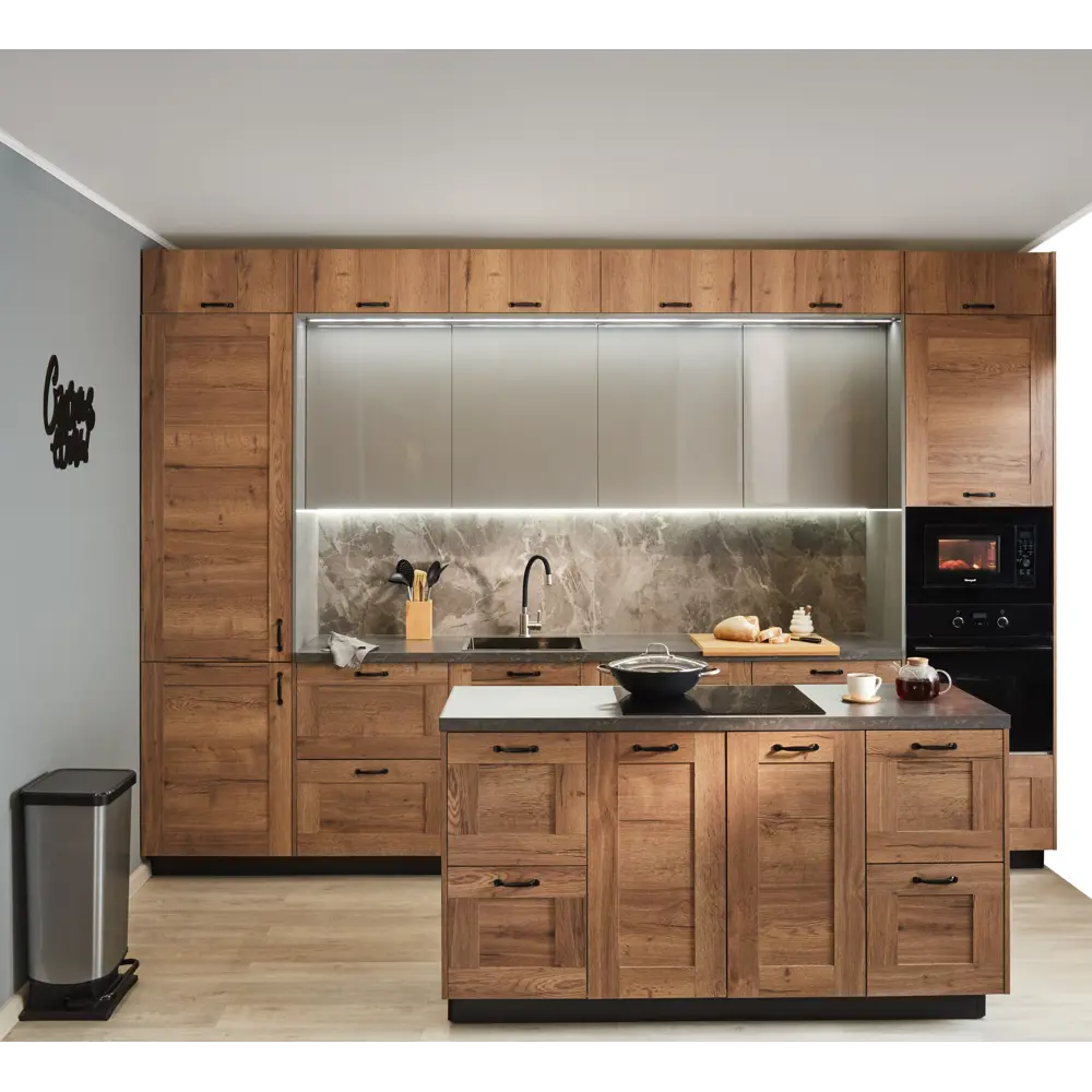 Фото 12 Фасад-витрина кухонного шкафа Рошаль 39.7x102.1 см KONSENSA ЛДСП цвет темное дерево Фото 12 Фасад-витрина кухонного шкафа Рошаль 39.7x102.1 см KONSENSA ЛДСП цвет темное дерево