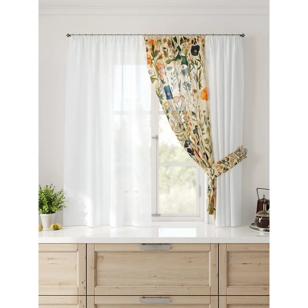 Фото 4 Тюль Comfy way Лерис - 08 CW509008-150 на шторной ленте 150x300 см цвет бежевый