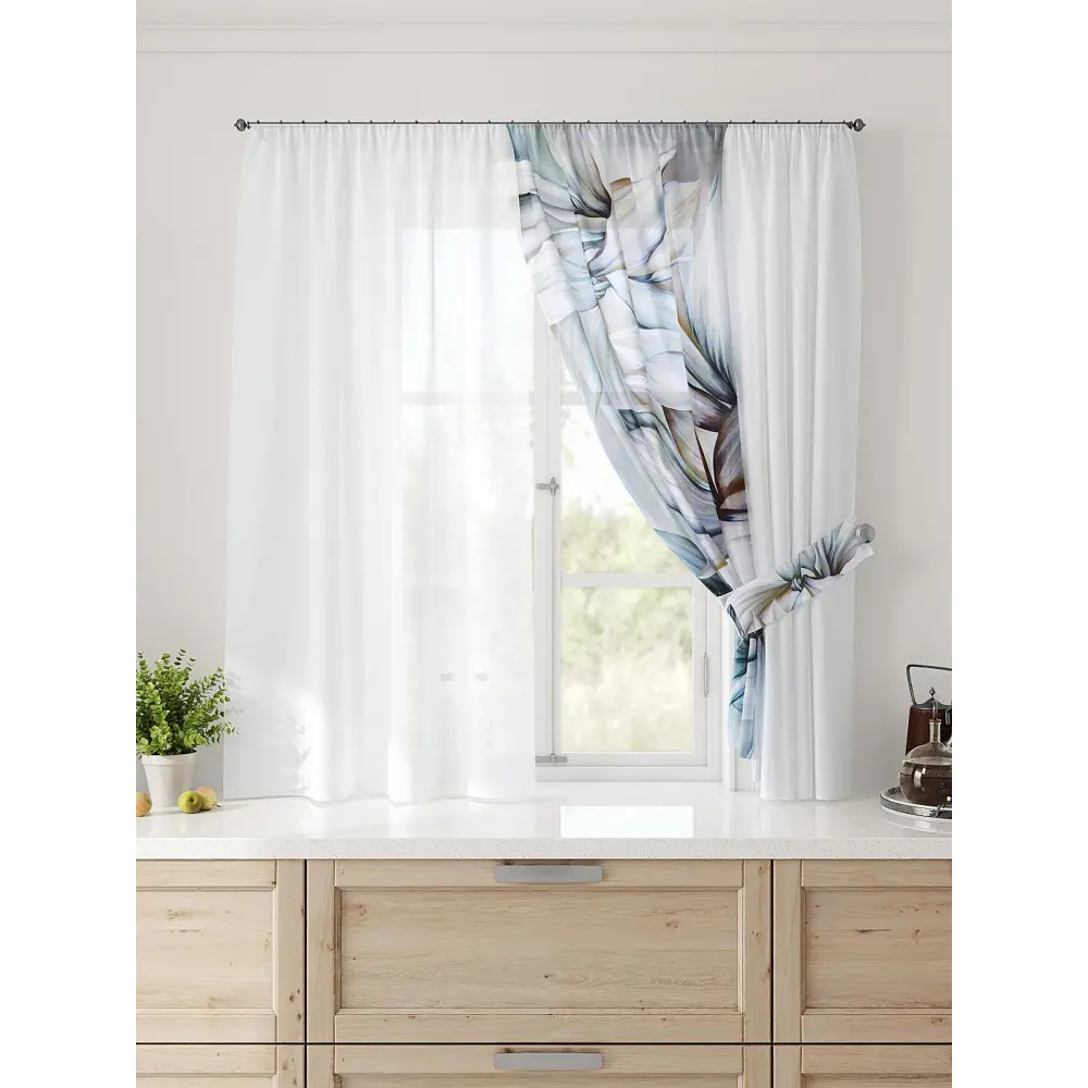 Фото 4 Тюль Comfy way Лерис - 14 CW509014-150 на шторной ленте 150x300 см цвет белый