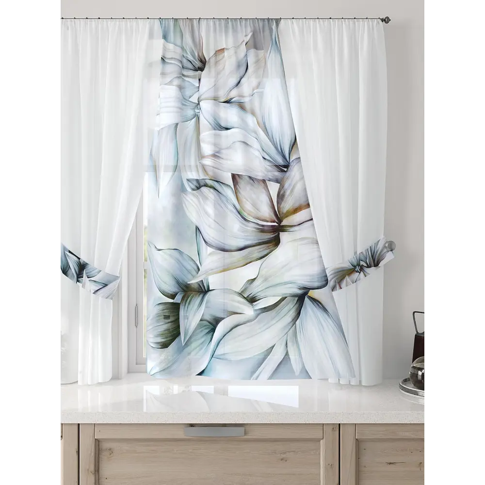 Фото 3 Тюль Comfy way Лерис - 14 CW509014-150 на шторной ленте 150x300 см цвет белый