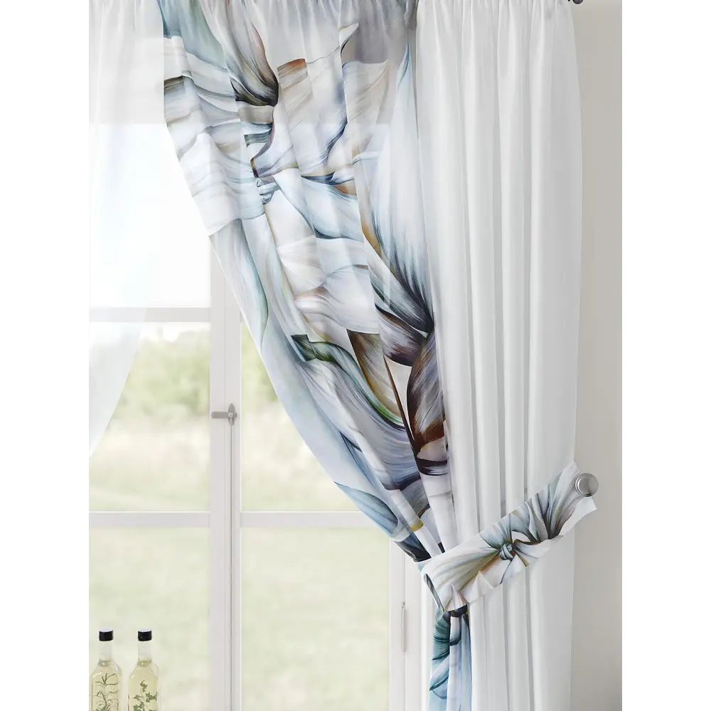 Фото 5 Тюль Comfy way Лерис - 14 CW509014-150 на шторной ленте 150x300 см цвет белый