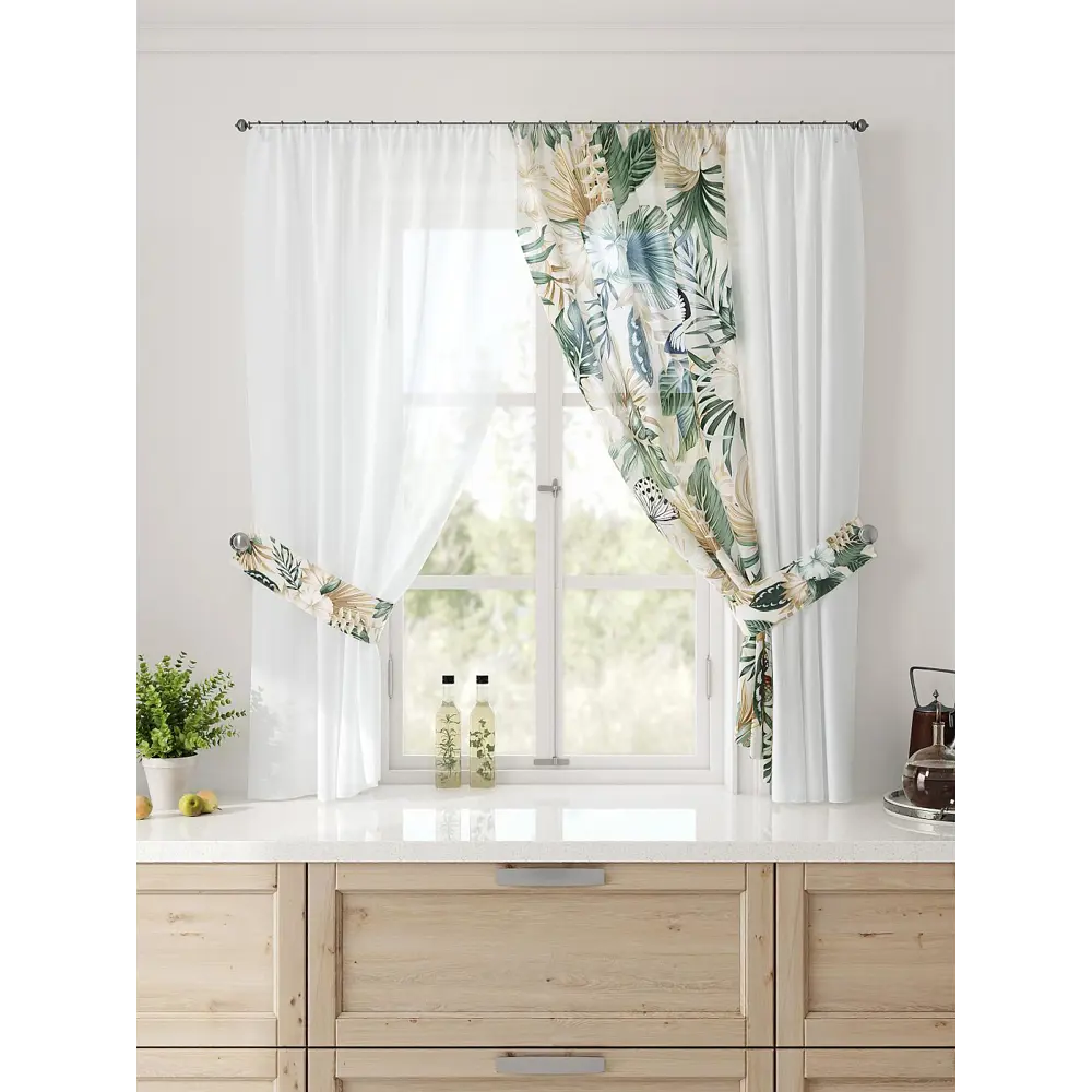 Фото Тюль Comfy way Лерис - 22 CW509022-150 на шторной ленте 150x300 см цвет бежевый Фото Тюль Comfy way Лерис - 22 CW509022-150 на шторной ленте 150x300 см цвет бежевый