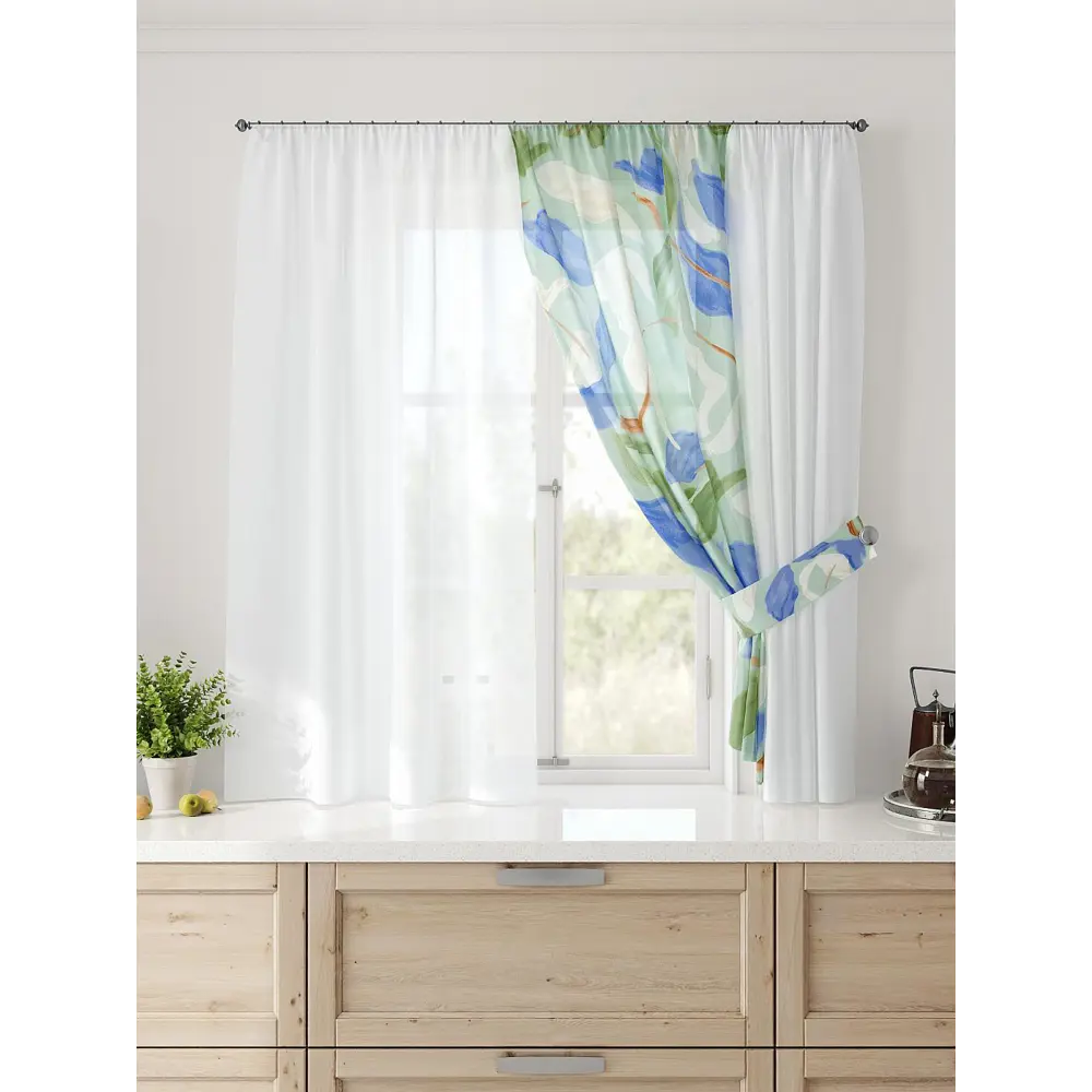 Фото 4 Тюль Comfy way Лерис - 23 CW509023-150 на шторной ленте 150x300 см цвет белый