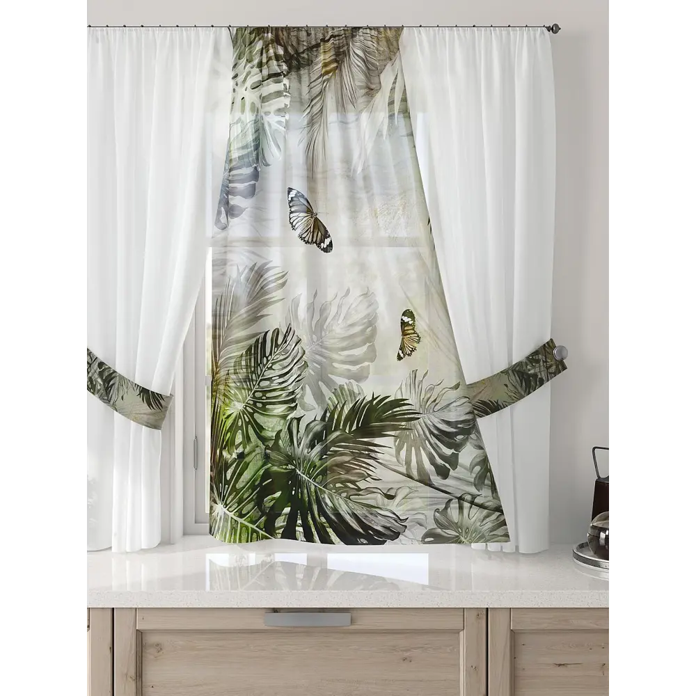 Фото 3 Тюль Comfy way Лерис - 33 CW509033-150 на шторной ленте 150x300 см цвет белый