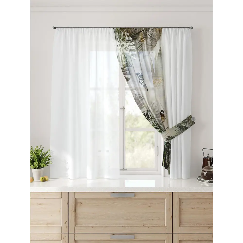 Фото 4 Тюль Comfy way Лерис - 33 CW509033-150 на шторной ленте 150x300 см цвет белый