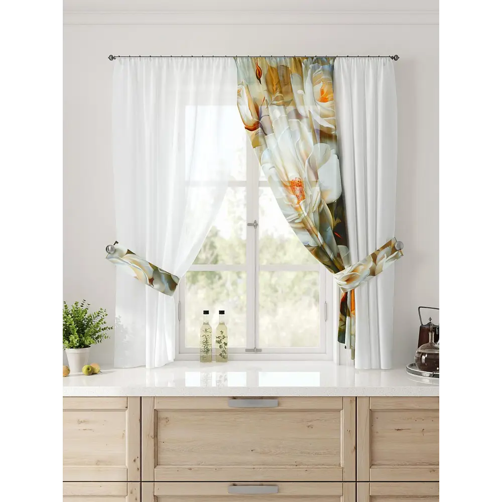 Фото Тюль Comfy way Лерис - 40 CW509040-150 на шторной ленте 150x300 см цвет белый