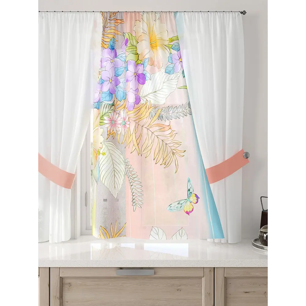 Фото 3 Тюль Comfy way Лерис - 57 CW509057-150 на шторной ленте 150x300 см цвет белый