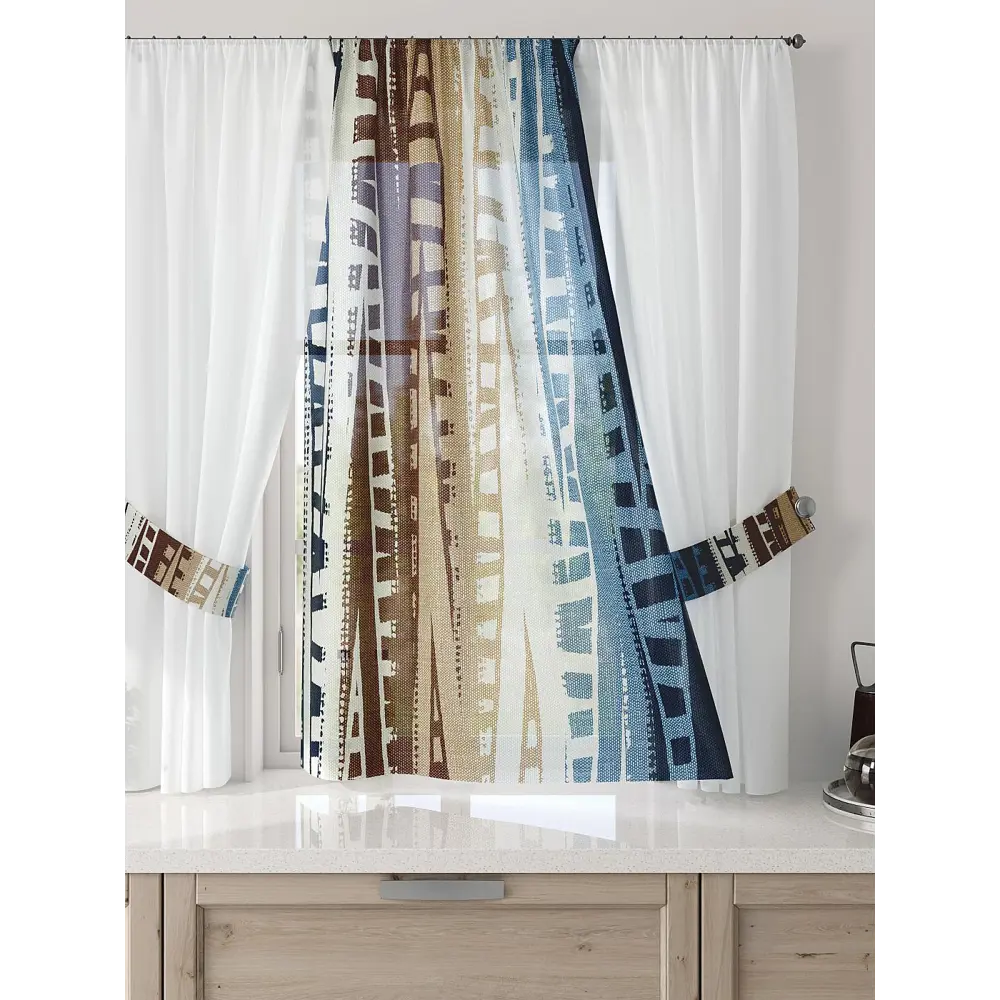 Фото 3 Тюль Comfy way Лерис - 58 CW509058-150 на шторной ленте 150x300 см цвет бежевый