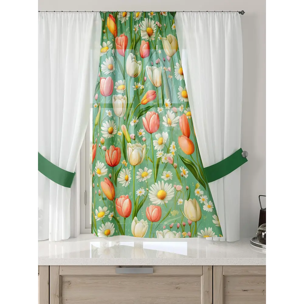 Фото 3 Тюль Comfy way Лерис - 60 CW509060-150 на шторной ленте 150x300 см цвет бежевый