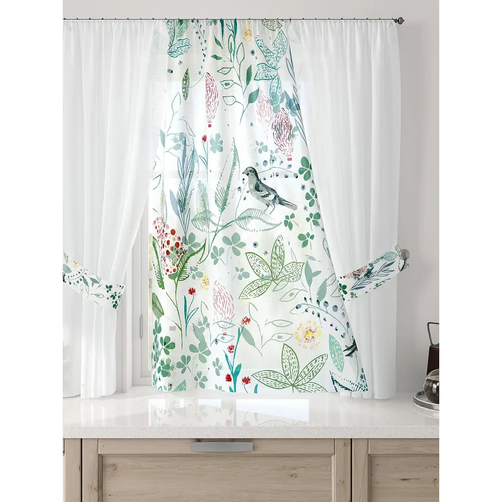 Фото 3 Тюль Comfy way Лерис - 65 CW509065-150 на шторной ленте 150x300 см цвет белый