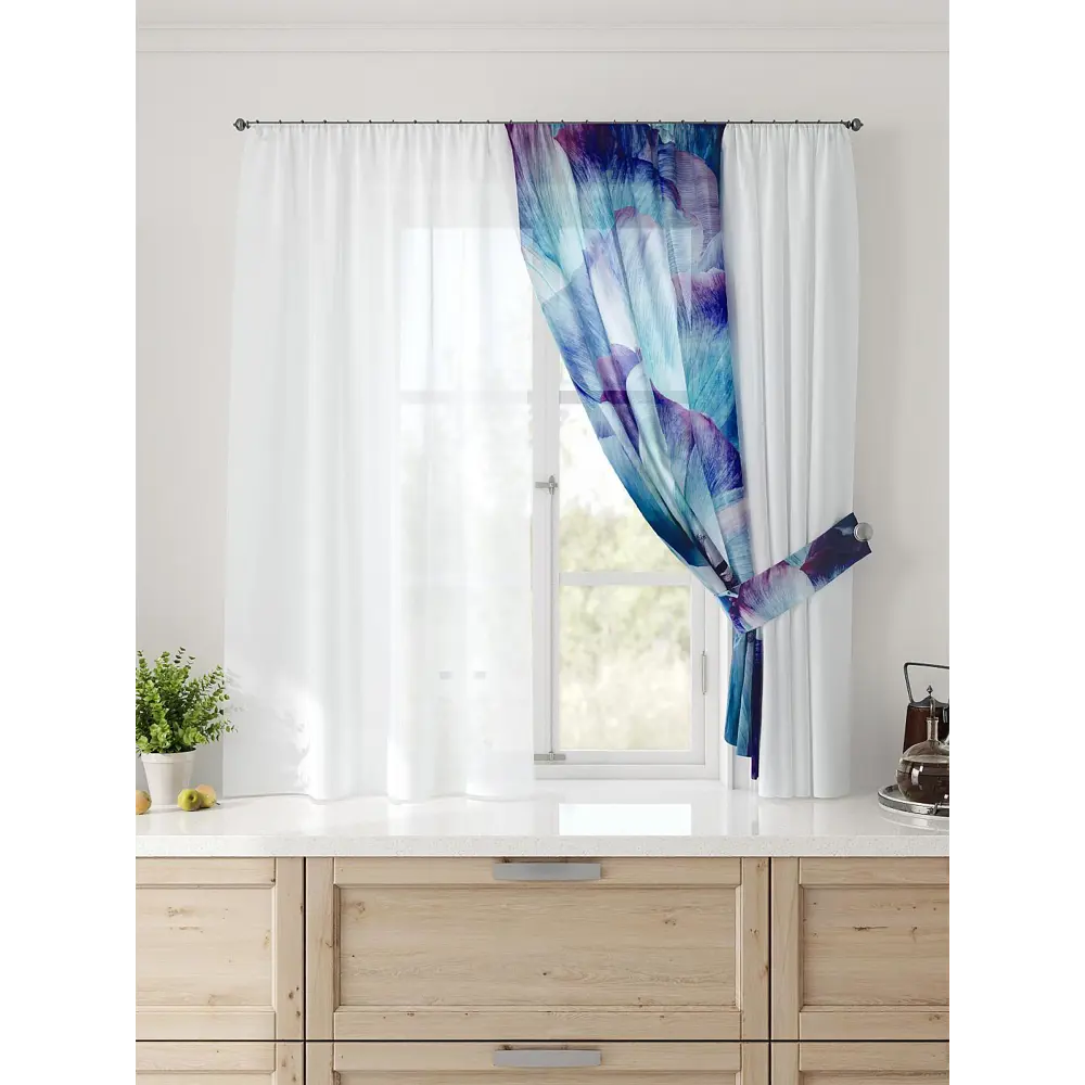 Фото 4 Тюль Comfy way Лерис - 69 CW509069-150 на шторной ленте 150x300 см цвет белый