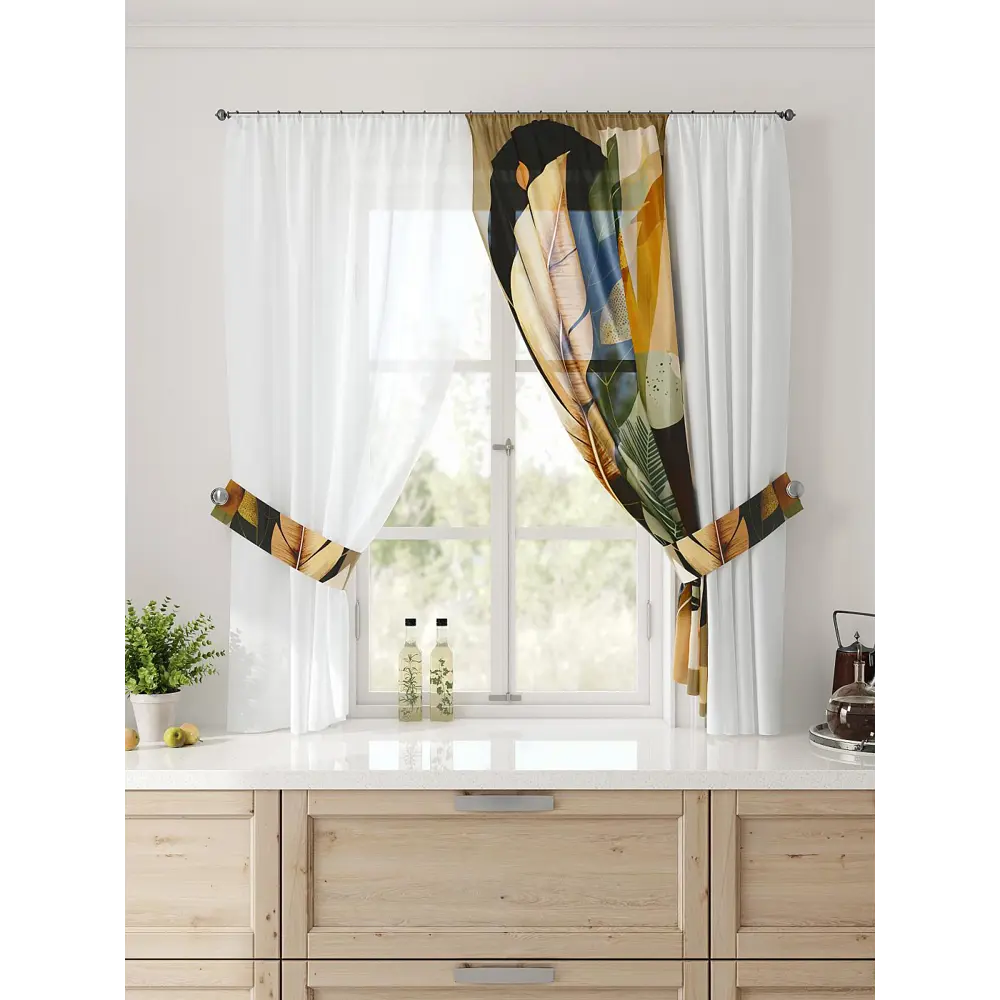 Фото Тюль Comfy way Лерис - 73 CW509073-150 на шторной ленте 150x300 см цвет бежевый Фото Тюль Comfy way Лерис - 73 CW509073-150 на шторной ленте 150x300 см цвет бежевый