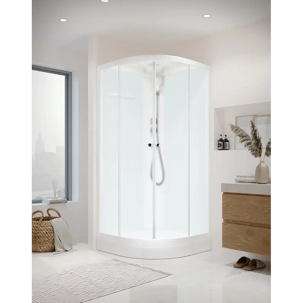 Фото 3 Душевая кабина Domani-Spa Delight Slim 99 90x90x218 см, низкий поддон, сатин матированное стекло Фото 3 Душевая кабина Domani-Spa Delight Slim 99 90x90x218 см, низкий поддон, сатин матированное стекло