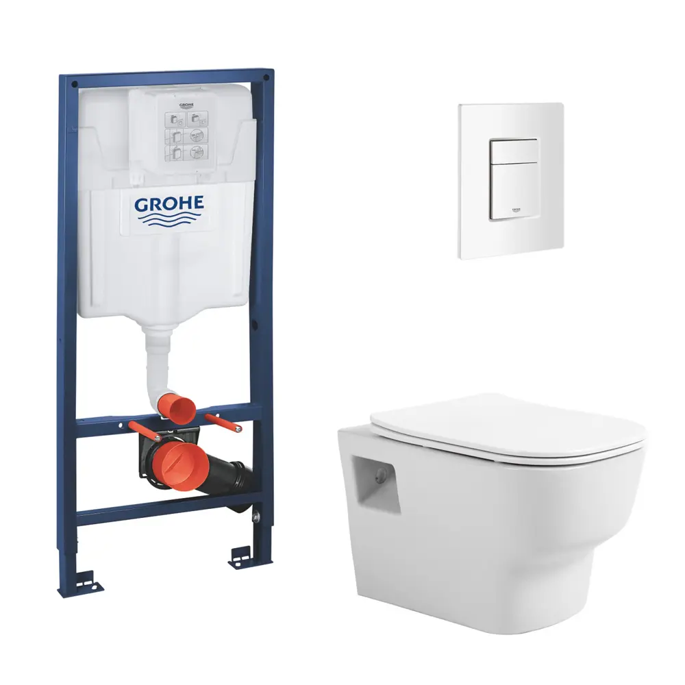 Фото Комплект инсталляция с унитазом Grohe 38772SH01000090A цвет белый Фото Комплект инсталляция с унитазом Grohe 38772SH01000090A цвет белый