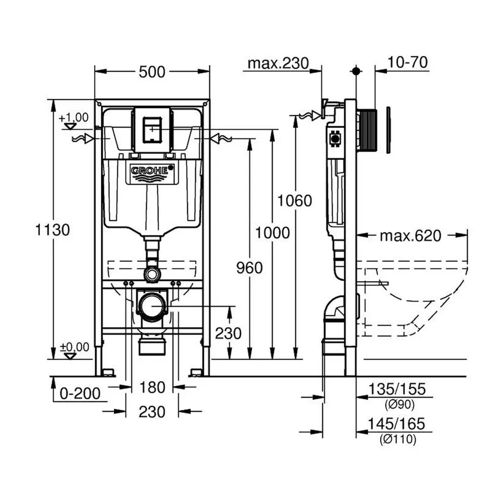 Фото 6 Комплект инсталляция с унитазом Grohe 38811KF0E0140A цвет черный Фото 6 Комплект инсталляция с унитазом Grohe 38811KF0E0140A цвет черный