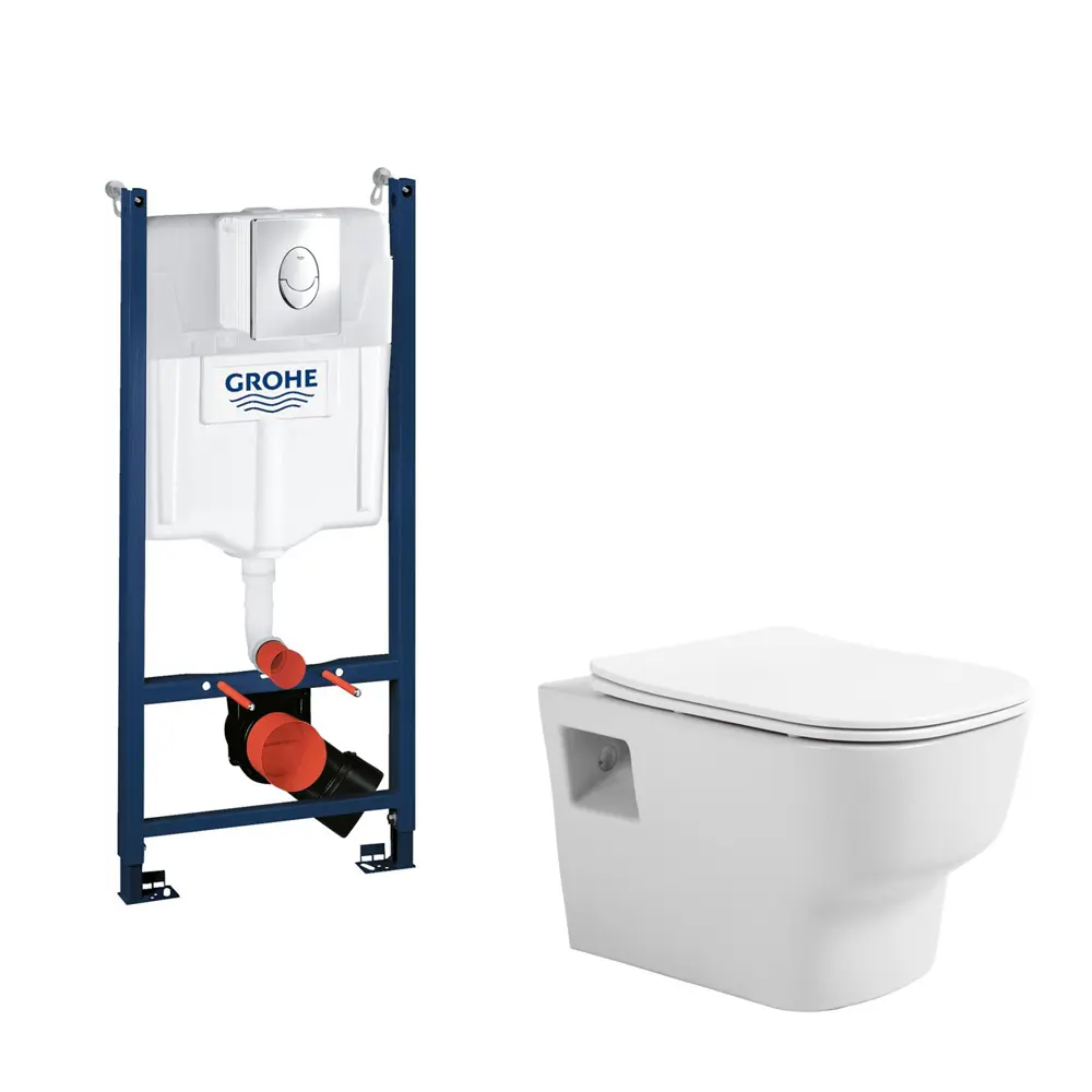 Фото Комплект инсталляция с унитазом Grohe 387450011000090A цвет белый Фото Комплект инсталляция с унитазом Grohe 387450011000090A цвет белый