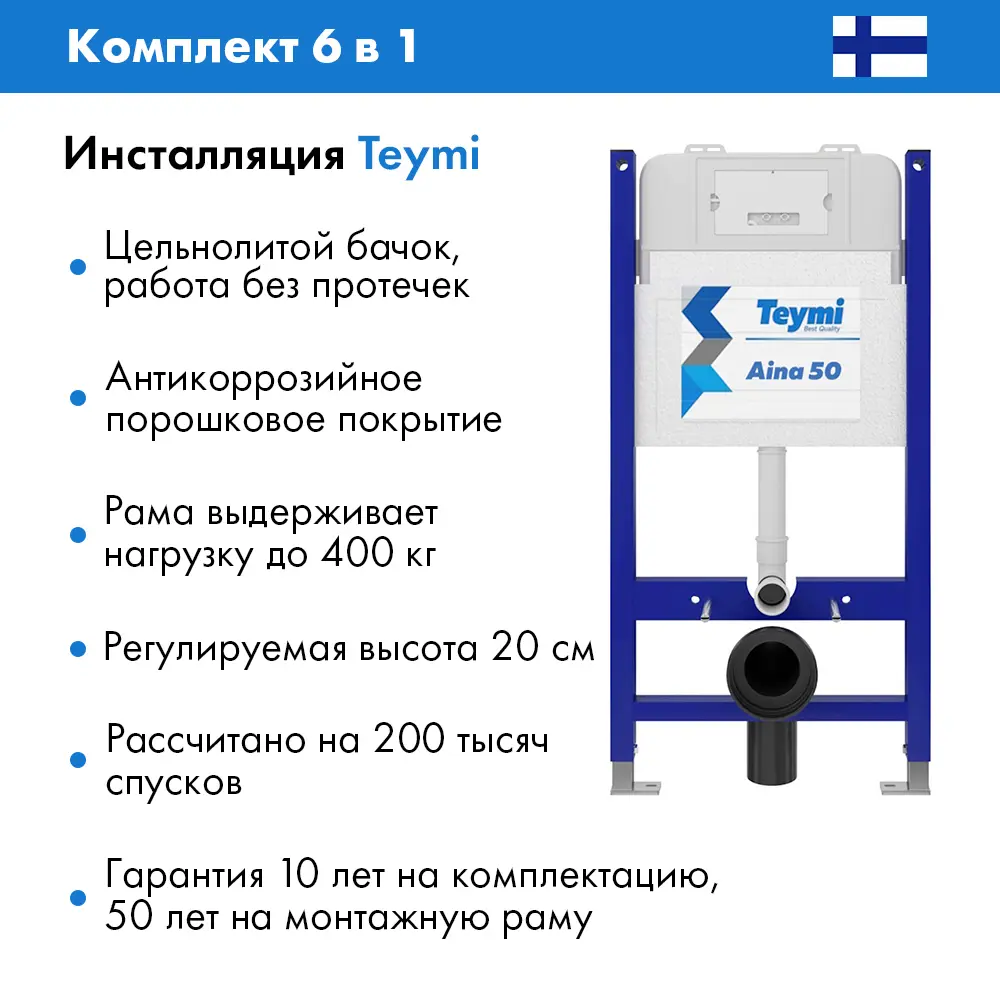 Фото 3 Комплект инсталляция с унитазом Teymi T70033T70013BME0140 цвет черный Фото 3 Комплект инсталляция с унитазом Teymi T70033T70013BME0140 цвет черный