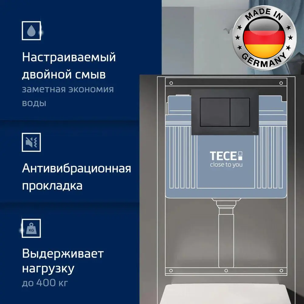 Фото 6 Комплект инсталляция с унитазом Tece 9400414C0110 цвет белый Фото 6 Комплект инсталляция с унитазом Tece 9400414C0110 цвет белый