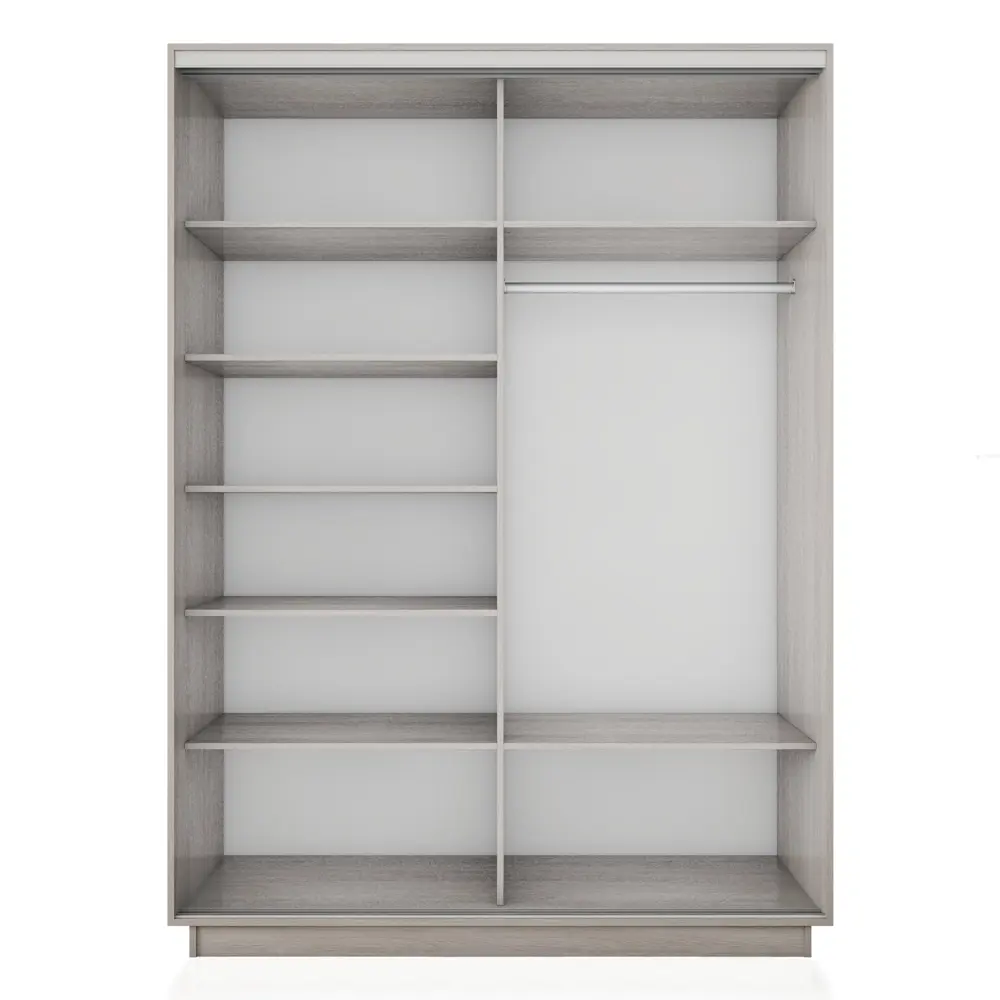 Фото 2 Шкаф-купе Мебельная компания е1 7254 240x160x60 см ЛДСП 7 полок цвет ясень шимо светлый