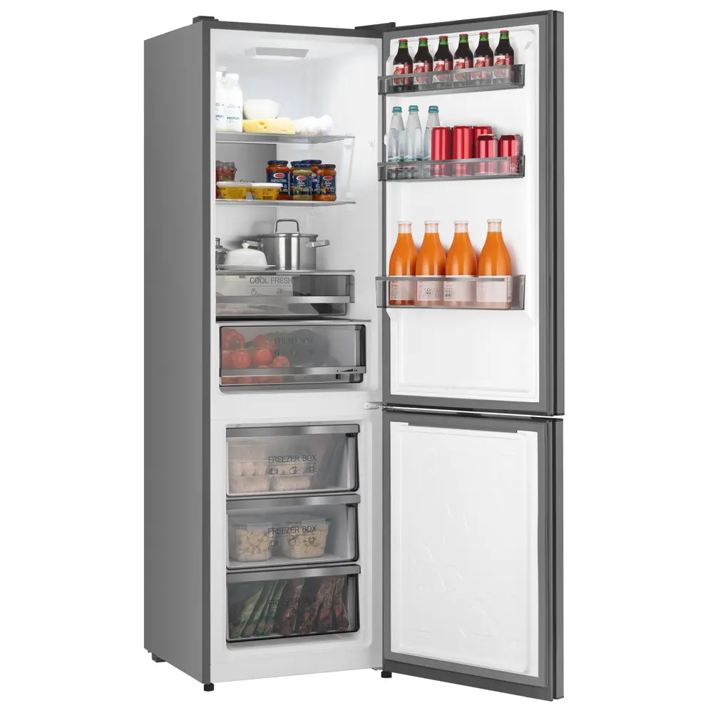 Фото 5 Холодильник Weissgauff 437283 59.5x193.5 см цвет матовая сталь