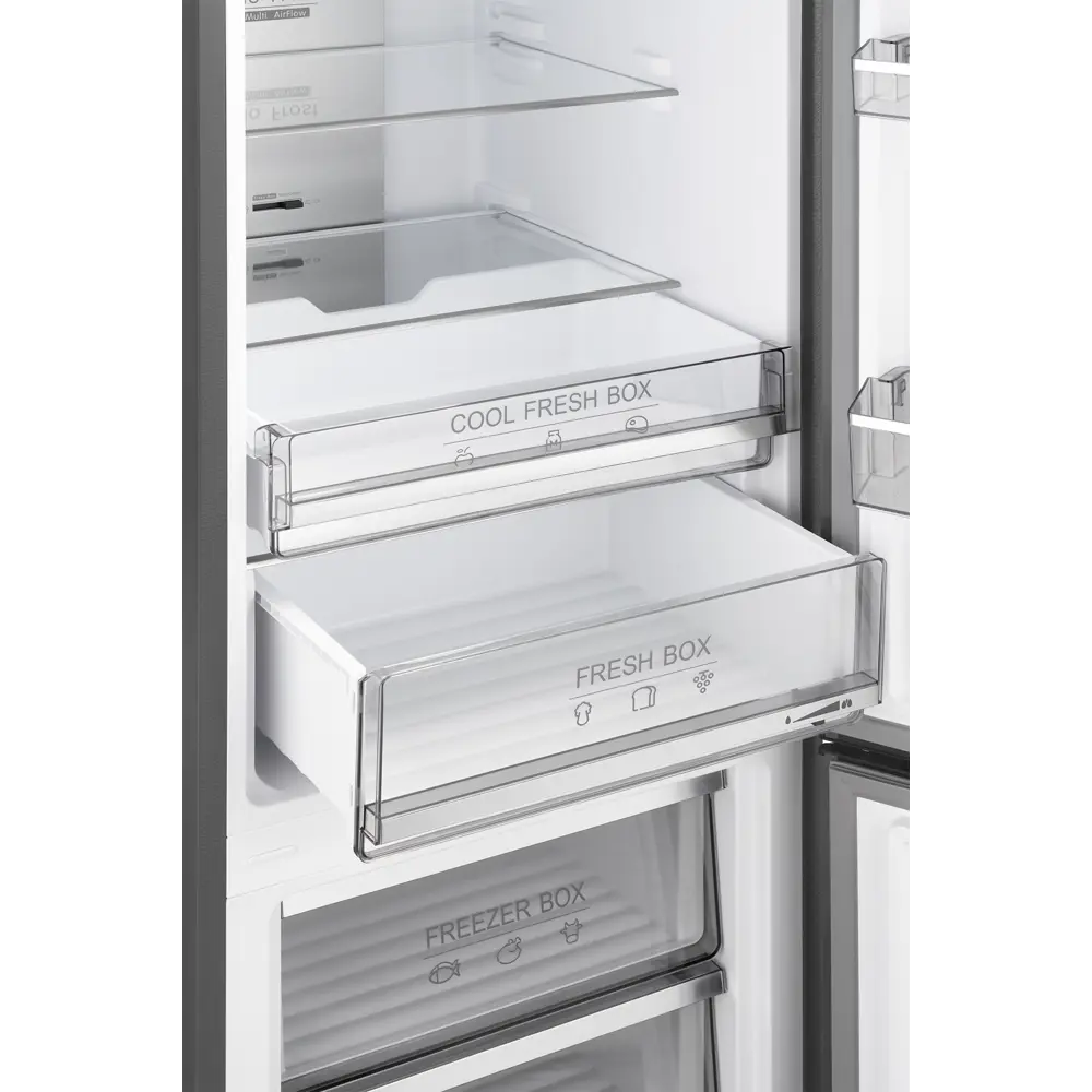 Фото 6 Холодильник Weissgauff 437283 59.5x193.5 см цвет матовая сталь