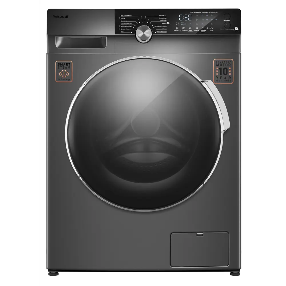 Фото 2 Стиральная машина Weissgauff WM 59412 DC Inverter Steam Silver с инвертором и паром 12 кг цвет серый Фото 2 Стиральная машина Weissgauff WM 59412 DC Inverter Steam Silver с инвертором и паром 12 кг цвет серый