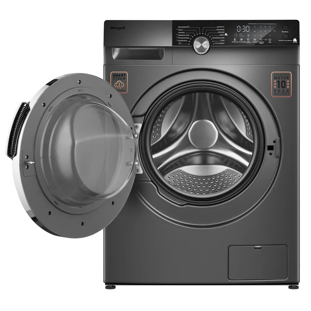 Фото 3 Стиральная машина Weissgauff WM 59412 DC Inverter Steam Silver с инвертором и паром 12 кг цвет серый Фото 3 Стиральная машина Weissgauff WM 59412 DC Inverter Steam Silver с инвертором и паром 12 кг цвет серый