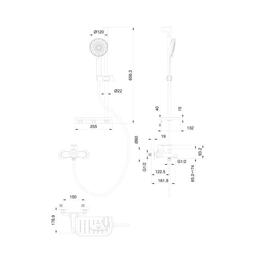 Фото Смеситель для ванны Wonzon & woghand WW-AE3201-BG цвет золото