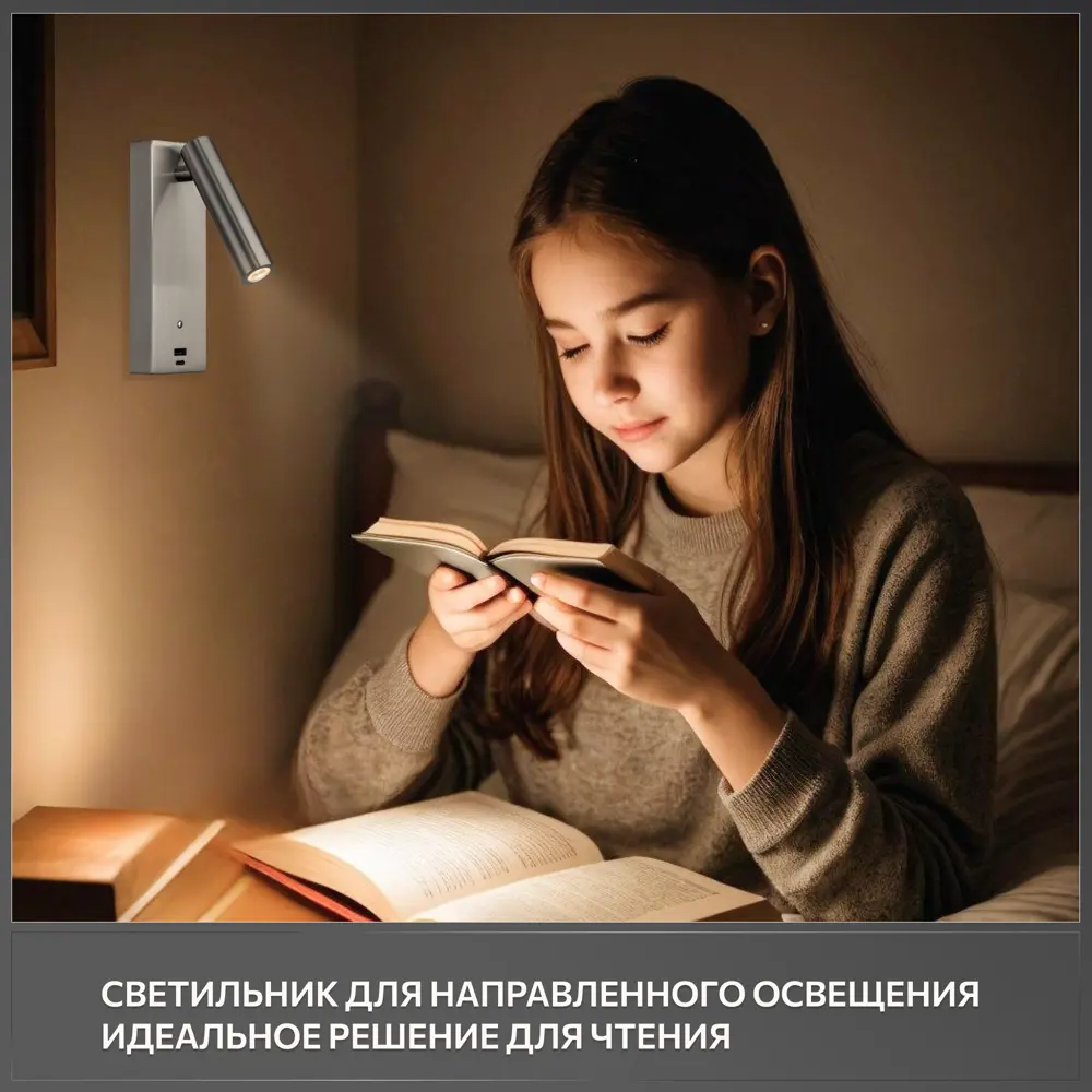 Фото 3 Настенный светильник светодиодный Citilux Декарт cl704432 usb с пультом теплый белый (желтый) свет цвет хром Фото 3 Настенный светильник светодиодный Citilux Декарт cl704432 usb с пультом теплый белый (желтый) свет цвет хром