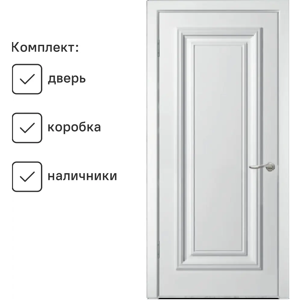 Фото 2 Межкомнатная дверь Wanmark Дебют-1 ДГ глухая 190x60см Эмаль цвет белый Фото 2 Межкомнатная дверь Wanmark Дебют-1 ДГ глухая 190x60см Эмаль цвет белый