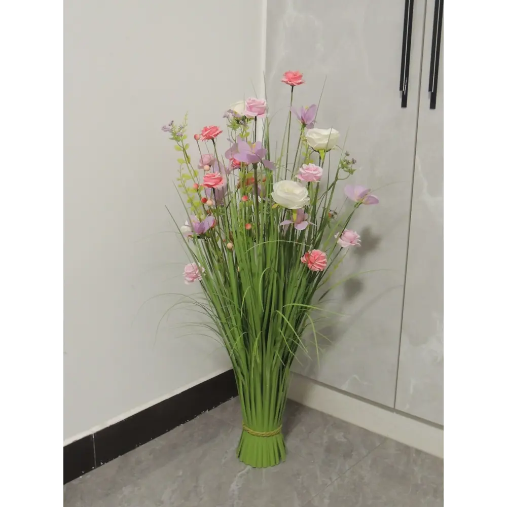 Фото Букет декоративных цветов Arya Home 80 см Lina зеленый фиолетовый Фото Букет декоративных цветов Arya Home 80 см Lina зеленый фиолетовый