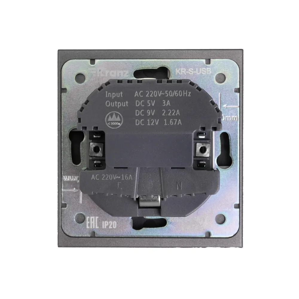 Фото Розетка встраиваемая Kranz Strong KR-78-0704-6 с заземлением и USB цвет графит Фото Розетка встраиваемая Kranz Strong KR-78-0704-6 с заземлением и USB цвет графит