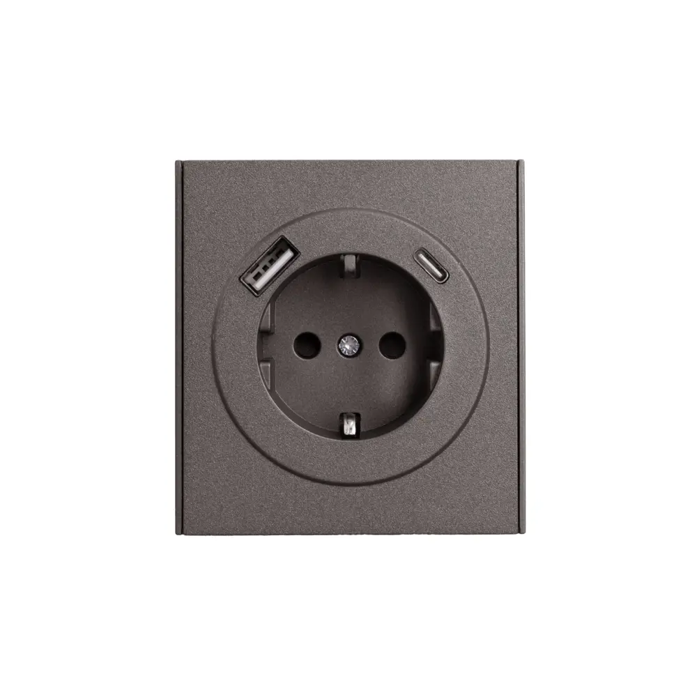 Фото 2 Розетка встраиваемая Kranz Strong KR-78-0704-6 с заземлением и USB цвет графит Фото 2 Розетка встраиваемая Kranz Strong KR-78-0704-6 с заземлением и USB цвет графит