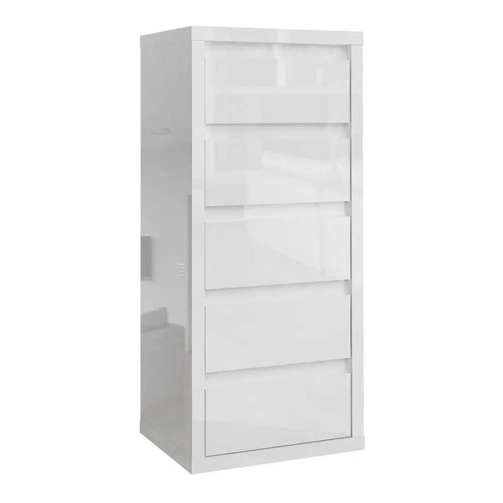 Фото 3 Комод Beneli Спейс 5 ящиков 41303000 54.6x40x121.3 см ЛДСП цвет белый Фото 3 Комод Beneli Спейс 5 ящиков 41303000 54.6x40x121.3 см ЛДСП цвет белый