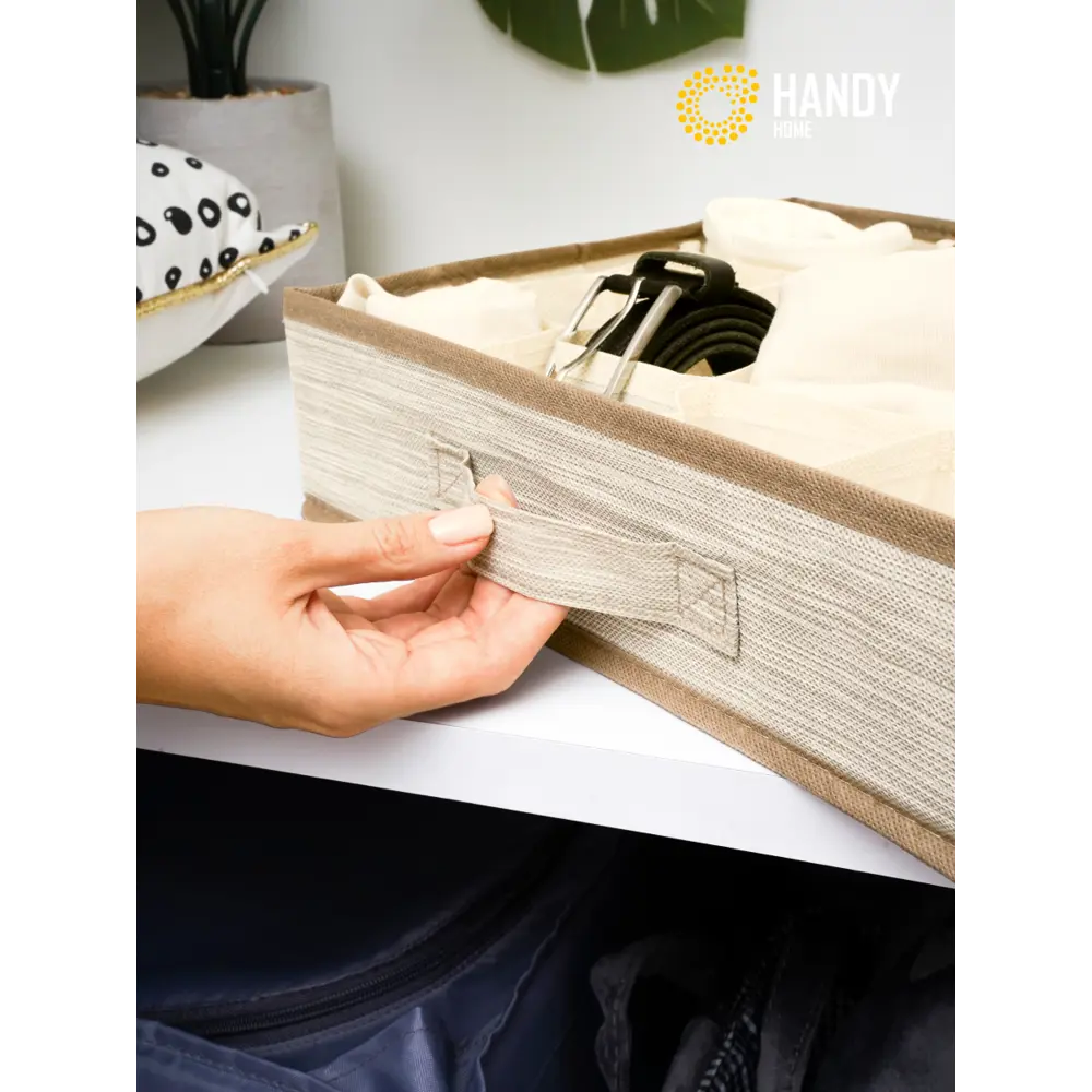 Фото 3 Органайзер для хранения Handy home Латте 27x9x35 см нетканый цвет бежевый Фото 3 Органайзер для хранения Handy home Латте 27x9x35 см нетканый цвет бежевый