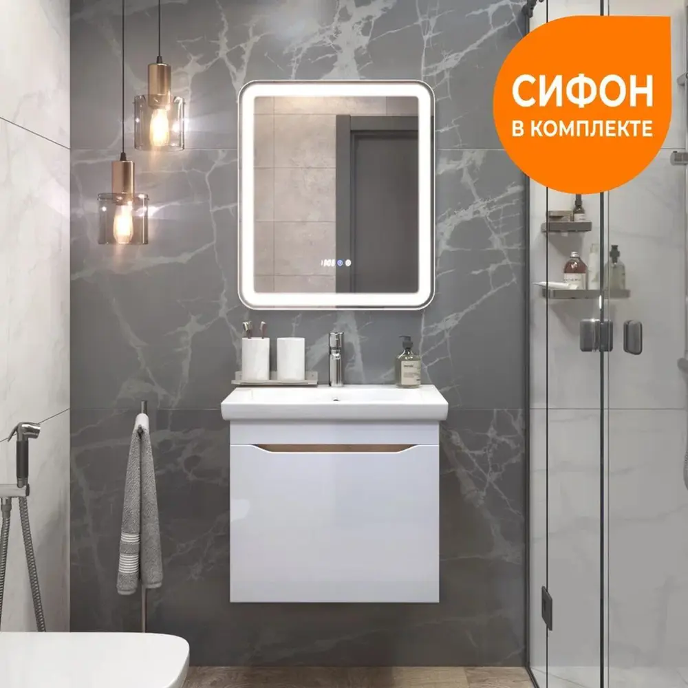 Фото Тумба с раковиной подвесная Vigo Grani 057 дуб золотой 60 см цвет дуб золотой Фото Тумба с раковиной подвесная Vigo Grani 057 дуб золотой 60 см цвет дуб золотой