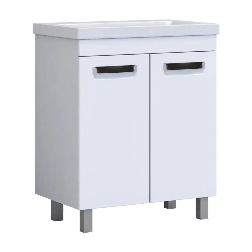 Фото 2 Тумба с раковиной напольная Vigo Plaza 023 60 см цвет белый Фото 2 Тумба с раковиной напольная Vigo Plaza 023 60 см цвет белый