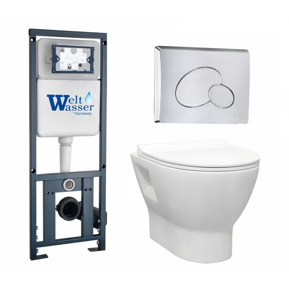 Фото 6 Комплект инсталляция с унитазом Weltwasser 554039 цвет белый