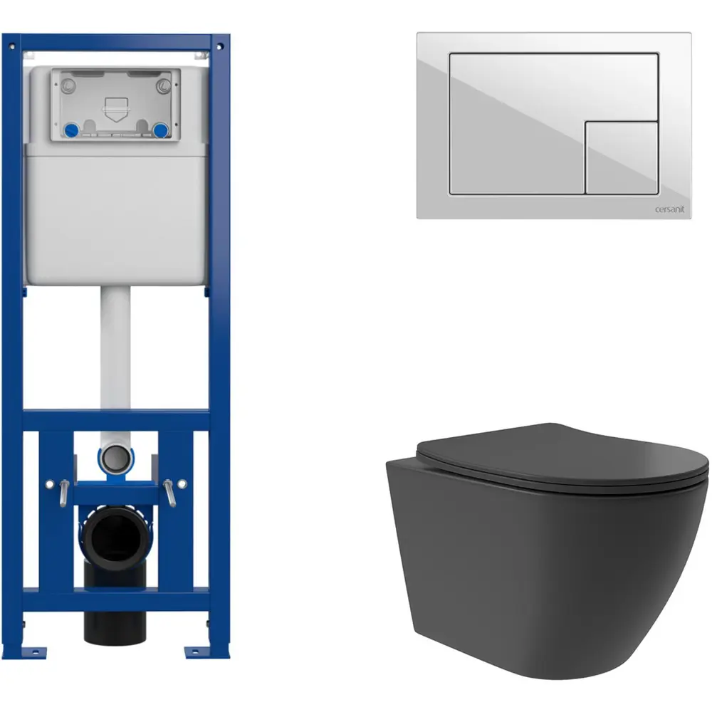 Фото Комплект инсталляция с унитазом Cersanit S-IN-MZ-LINK_PRO64077OV0240 цвет черный