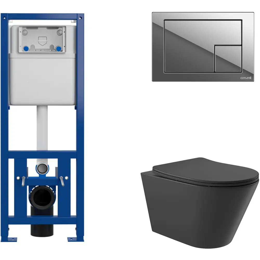 Фото Комплект инсталляция с унитазом Cersanit S-IN-MZ-LINK_PRO64108C0140 цвет черный Фото Комплект инсталляция с унитазом Cersanit S-IN-MZ-LINK_PRO64108C0140 цвет черный