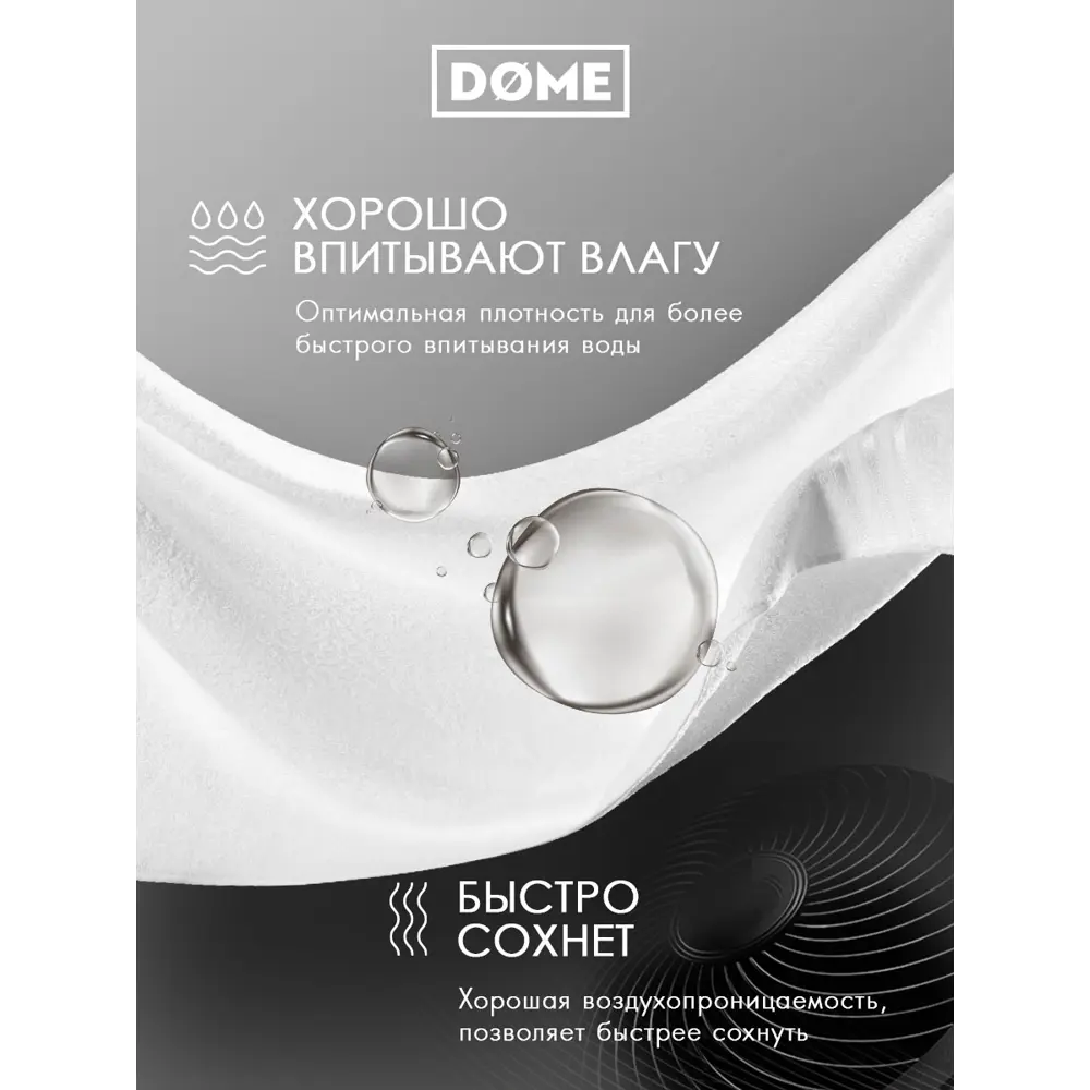Фото 7 Полотенце Dome Гармоника для ванной 70x130 см белый; светлый Фото 7 Полотенце Dome Гармоника для ванной 70x130 см белый; светлый