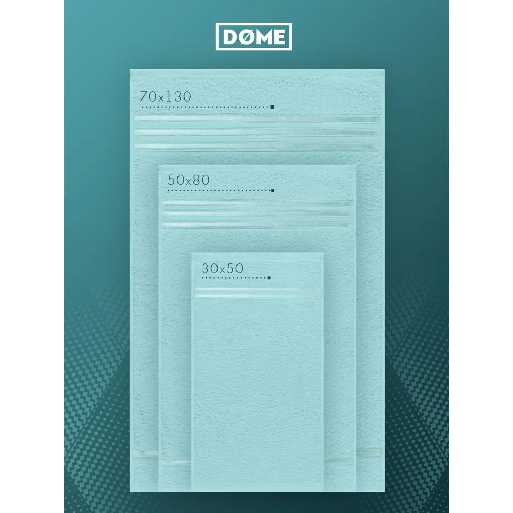 Фото 3 Полотенце Dome Гармоника для ванной 70x130 см ментол Фото 3 Полотенце Dome Гармоника для ванной 70x130 см ментол