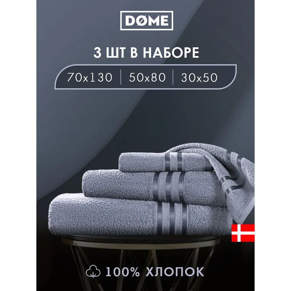 Фото Полотенце Dome Гармоника 1005.00199 для ванной 70x130 см серо-голубой Фото Полотенце Dome Гармоника 1005.00199 для ванной 70x130 см серо-голубой