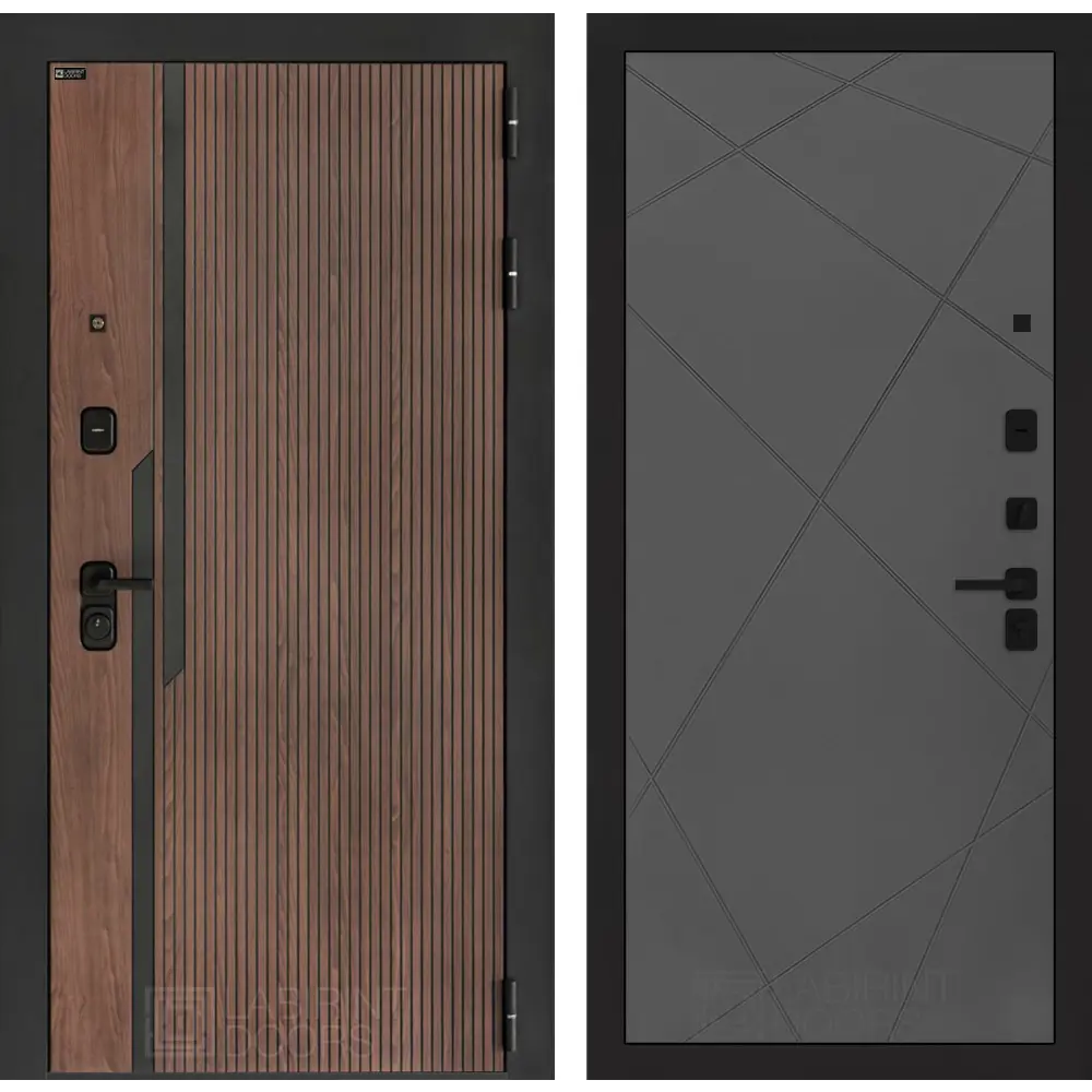 Фото 2 Входная дверь Лабиринт Кармина правый 205x88см цвет орех американский с патиной/графит софт с панелью П24 Фото 2 Входная дверь Лабиринт Кармина правый 205x88см цвет орех американский с патиной/графит софт с панелью П24