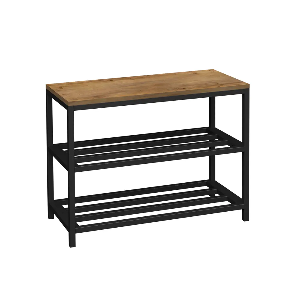 Фото 2 Этажерка для обуви Grostat home Bigbetty loft 70x55x30 см 2 полки металл цвет коричневый/коричнево-красный Фото 2 Этажерка для обуви Grostat home Bigbetty loft 70x55x30 см 2 полки металл цвет коричневый/коричнево-красный