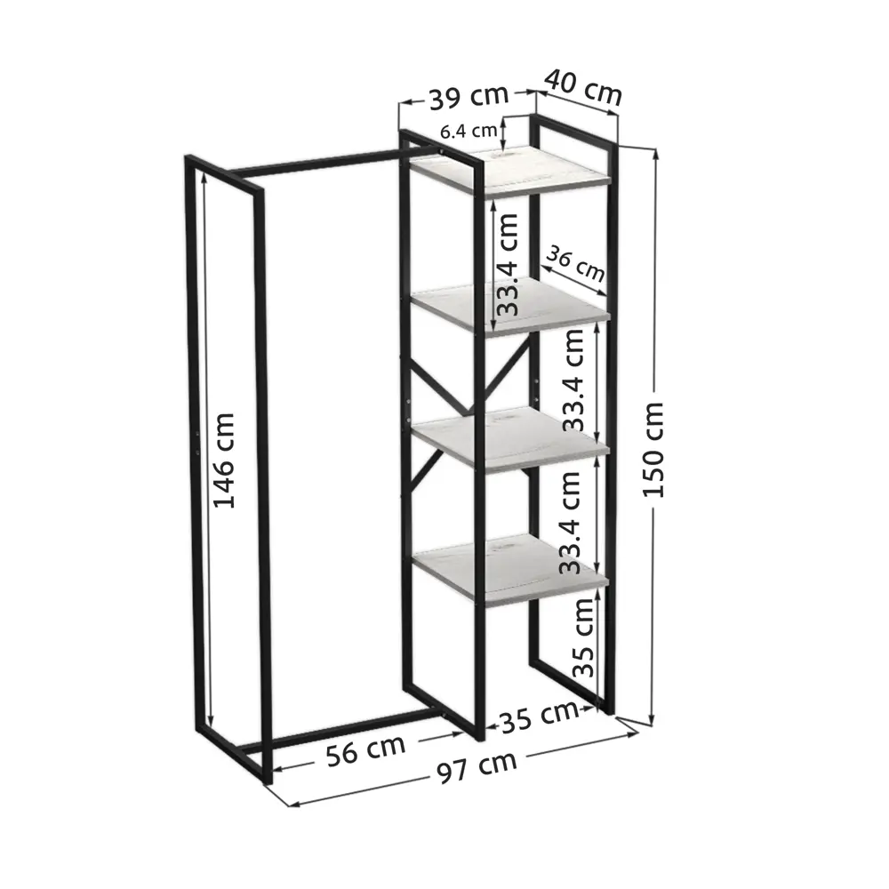 Фото 2 Вешалка напольная Grostat home Lucid loft 97x151x40 см металл цвет черный Фото 2 Вешалка напольная Grostat home Lucid loft 97x151x40 см металл цвет черный